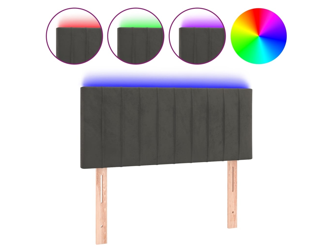 Maison Exclusive - Cabecero Con Led De Terciopelo Gris Oscuro 80x5x78/88 Cm
