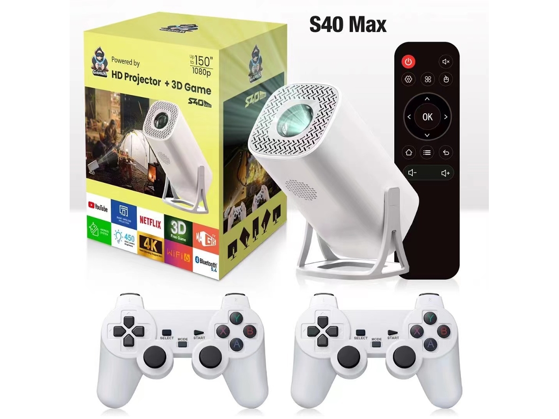 Mini Projector 22000l Android 12.0, Wifi 6, Bt 5.4, Keystone, Rotación 270° – Cinema Doméstico