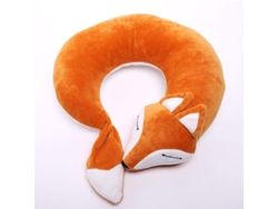 Dan26-almohada Cervical Viaje Zorro Animal Suave Peluche Caliente Marrón Para Aviones