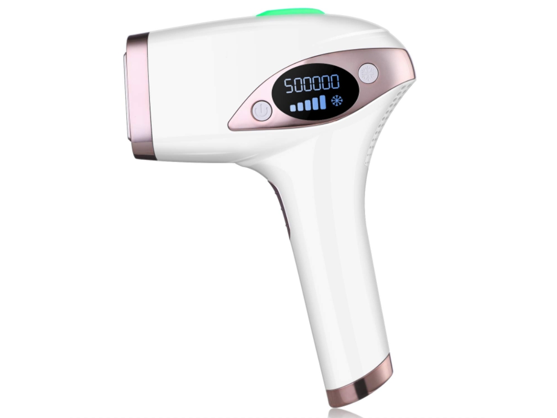 Depilación permanente para mujeres y hombres, 500.000 flashes IPL Depilación permanente y hielo mejorado (blanco) IKIKSO