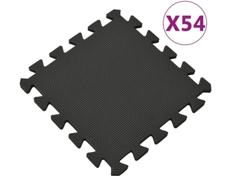 Esterilla De Suelo 54 unidades vidaxl goma eva negro 486 alfombra puzzle 486m²
