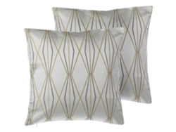Juego de cojines decorativos BELIANI Fennel de Poliéster Gris 45x45x12