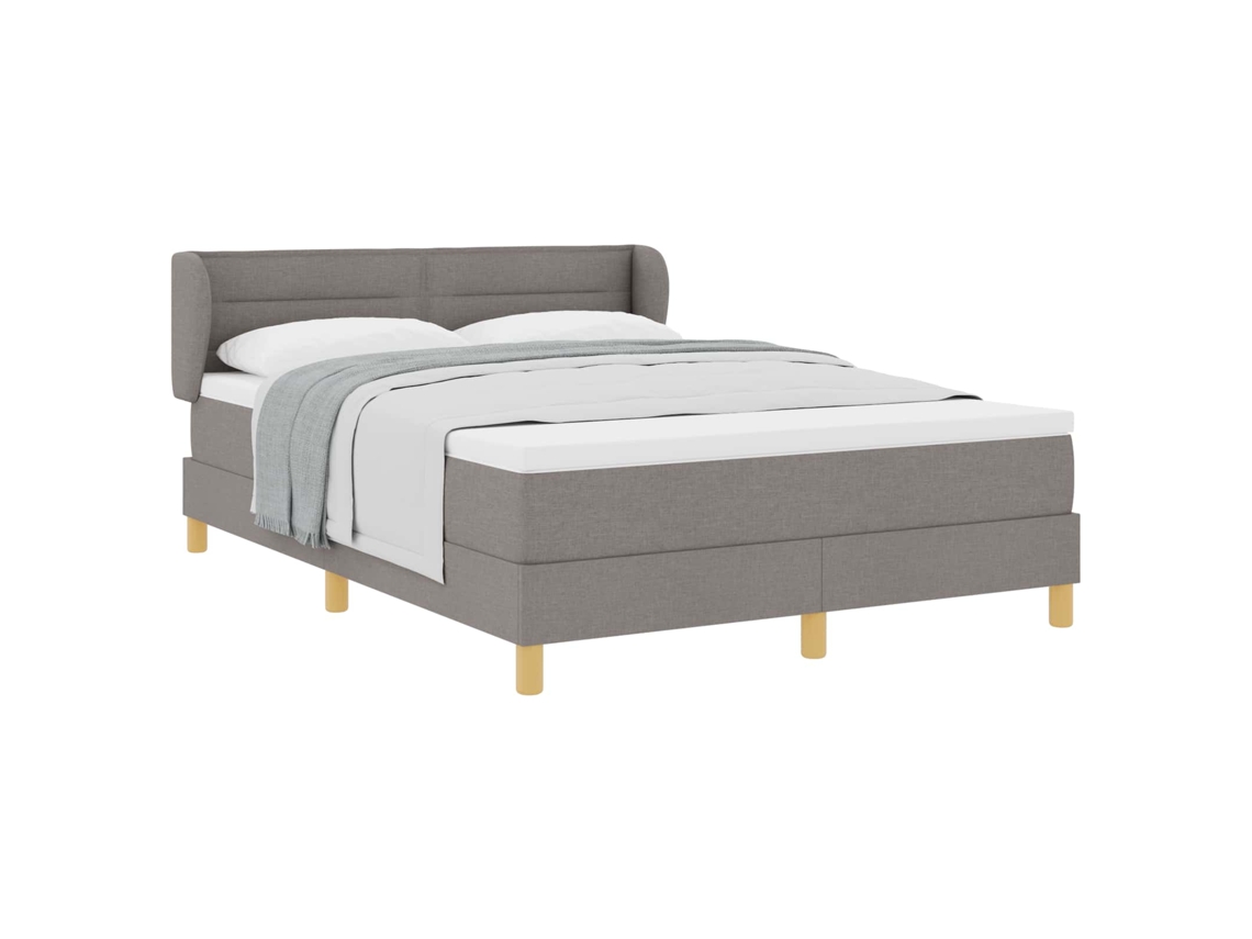 Maison Exclusive - Cama Tipo Box Spring Con Colchón Taupé 140 X 190 Cm Tela
