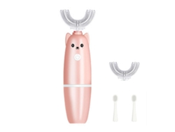 Conjunto De Escova De Dentes Elétrica Infantil Em Formato De U Com Desenho Animado, Ferramenta Portátil Para Limpeza Dos Dentes.