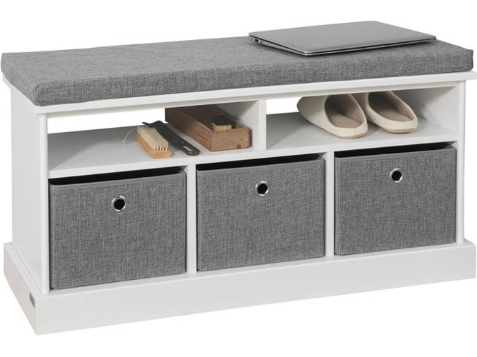 Banco Armario de Zapatos SOBUY Gris (95x35x50cm) | Worten.es