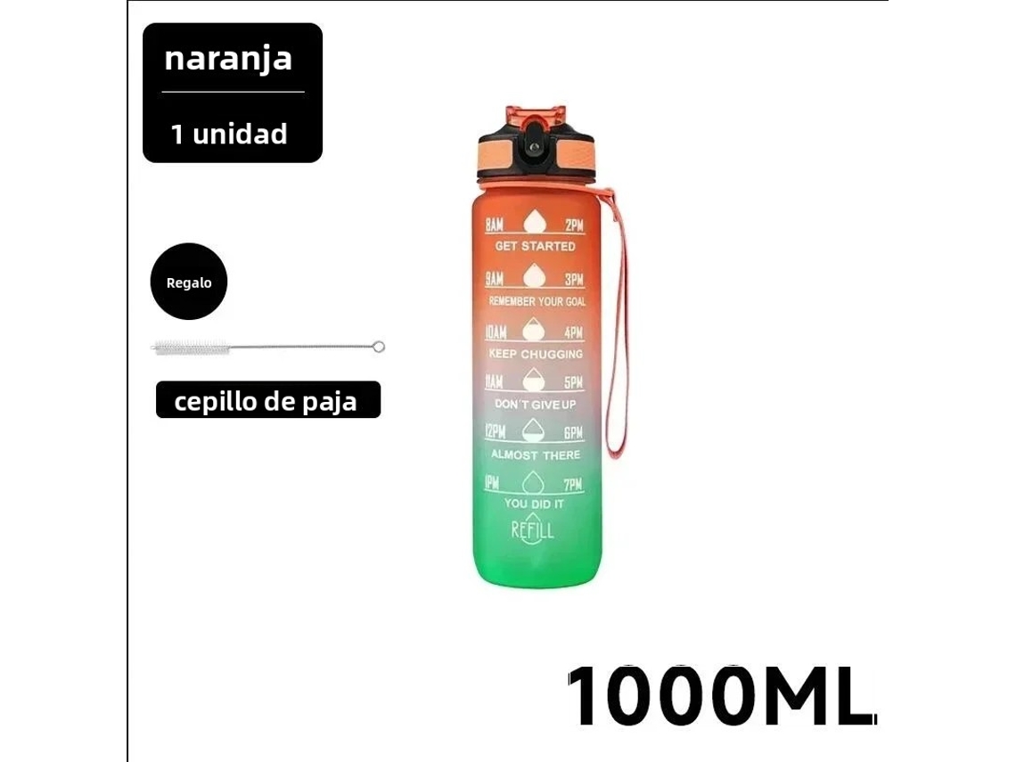 (naranja 1000ml) Botella De Agua A Prueba De Fugas, Adecuada Para Deportes Y Viajes.