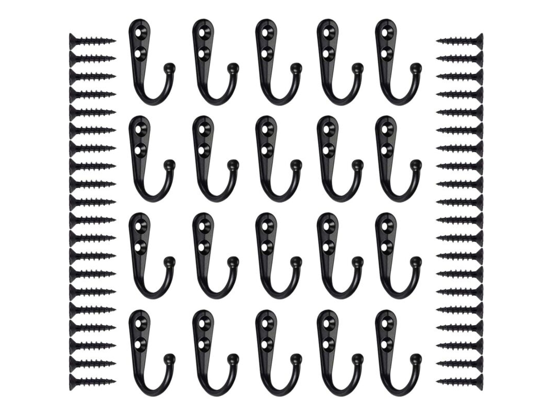 Pacote Com 10 Ganchos Pretos Minimalistas
