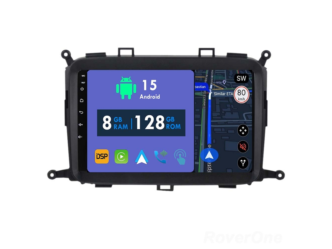 Coche Radio Android Auto Autoradio 8GB RAM 128G ROM CarPlay Navegación GPS Pantalla Táctil RoverOne para Kia Carens RP 3 III 2013 - 2019 