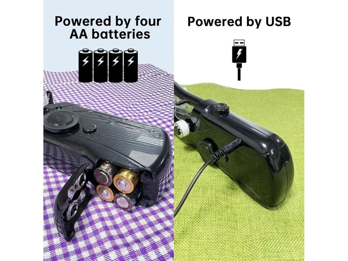 Máquina de coser portátil, kit de costura para principiantes con almacenamiento, dos modos de potencia, interruptor eléctrico, color negro Yizhood