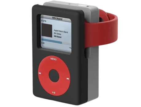 Soporte De Silicona Retro Ipod Para Charger Apple Watch Series 6 Black
