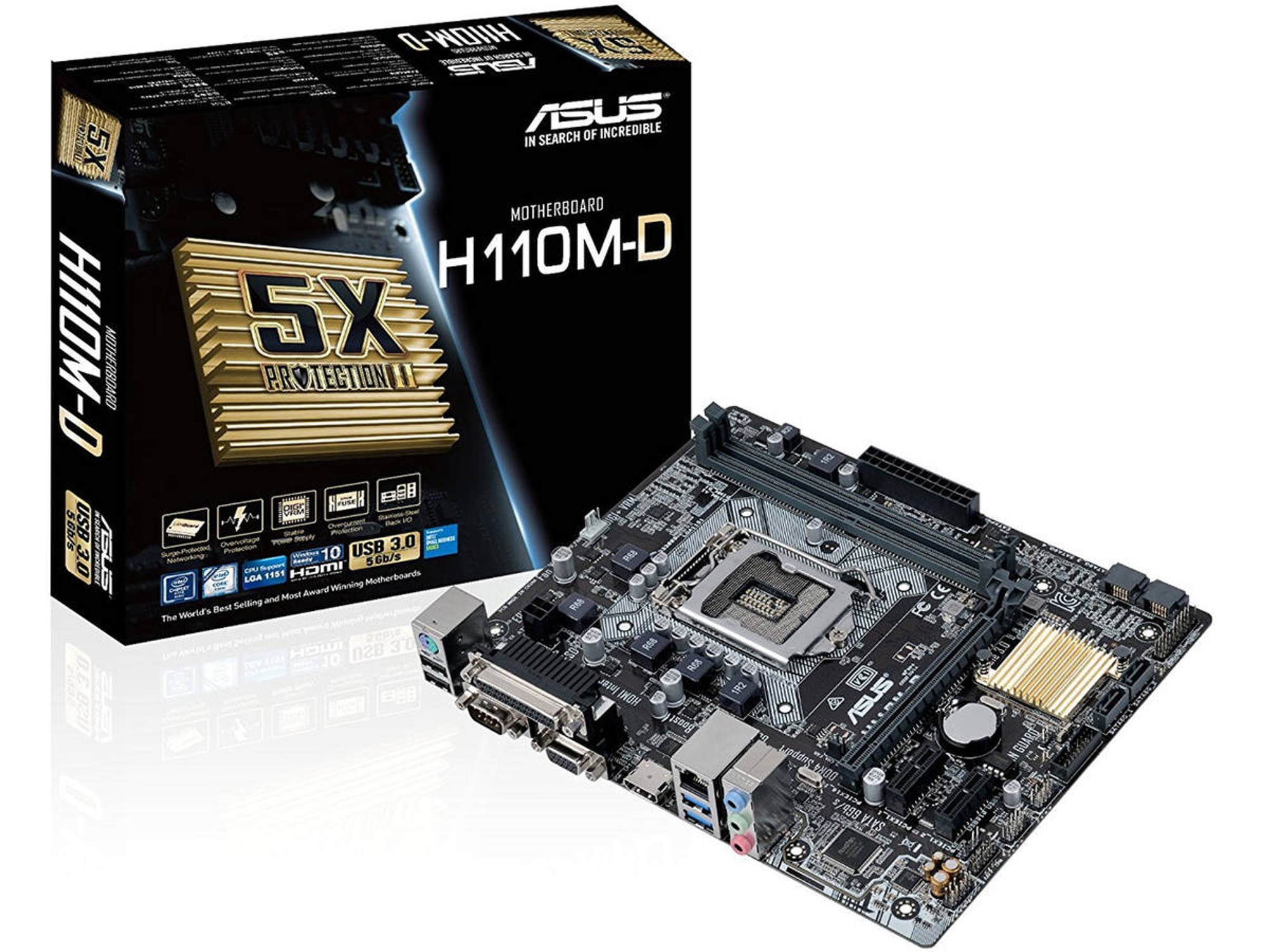 Placa Base ASUS H110M-D (Socket LGA1151 - Intel H110 - Micro-ATX)