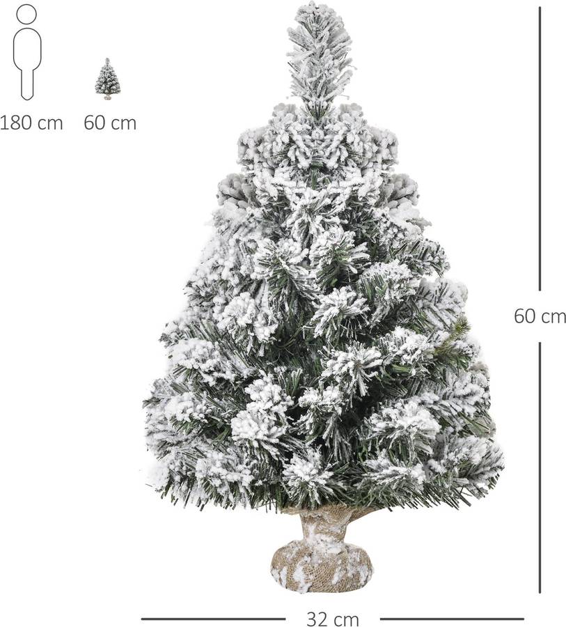 Árbol de Navidad HOMCOM PVC 60cm (Verde)