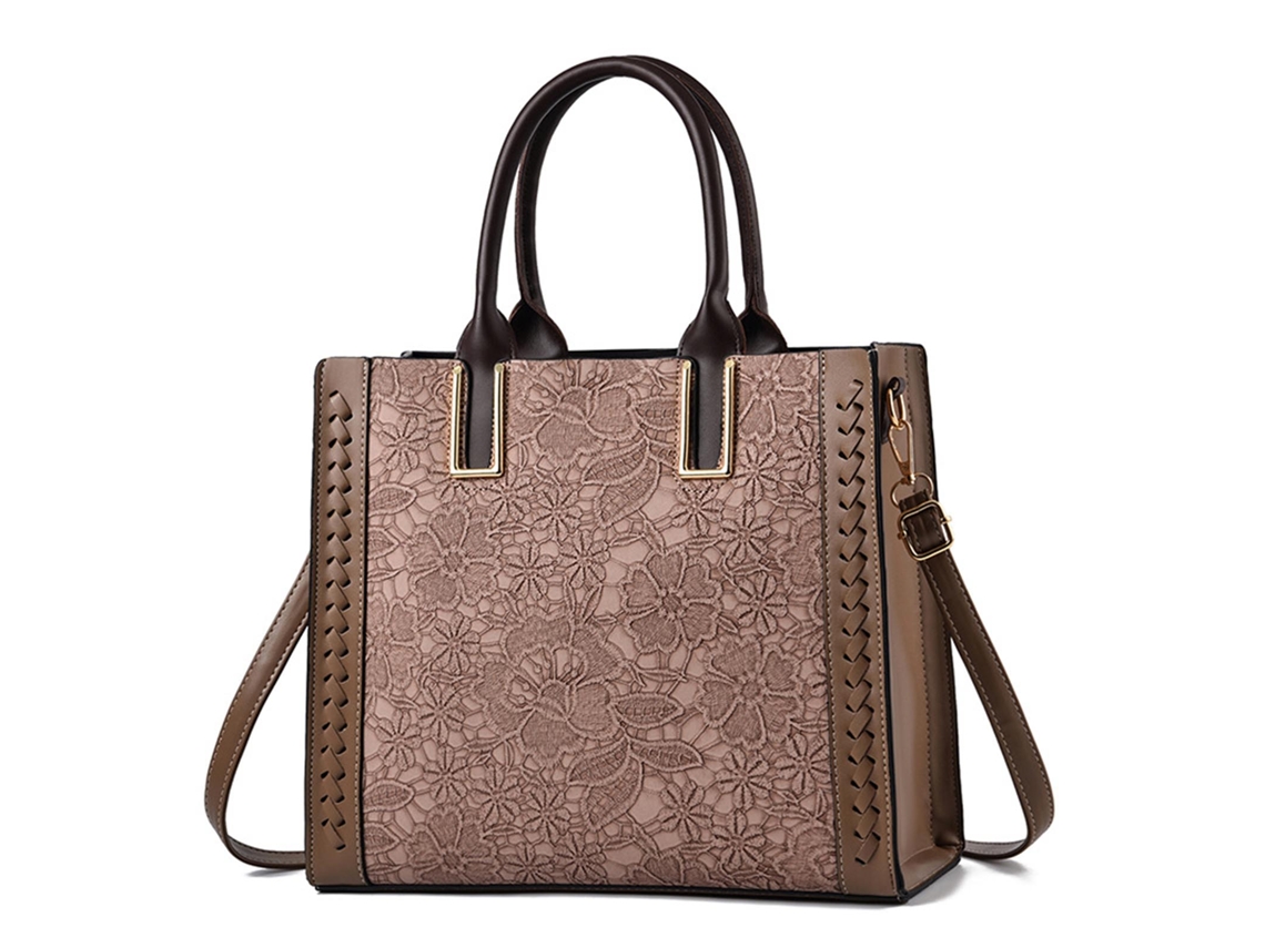 Bolso De Hombro Para Mujer De Piel Sintética Texturizada, Gran Capacidad, Regalo De San Valentín O Aniversario, Color Caqui.