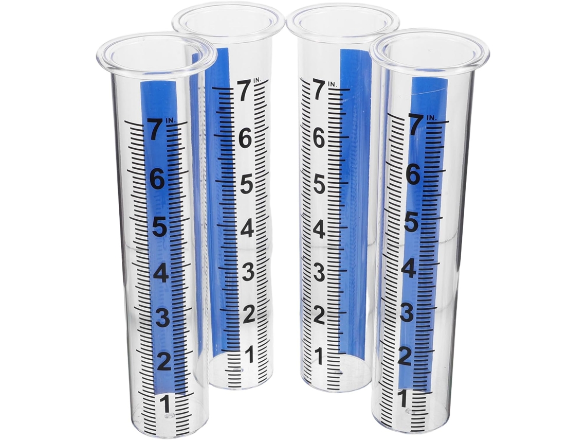 Juego De 4 Pluviómetros Inoomp: Tubo Pluviómetro, Medición Precisa Del Agua Para Jardín, Césped, Patio Trasero, Escuela
