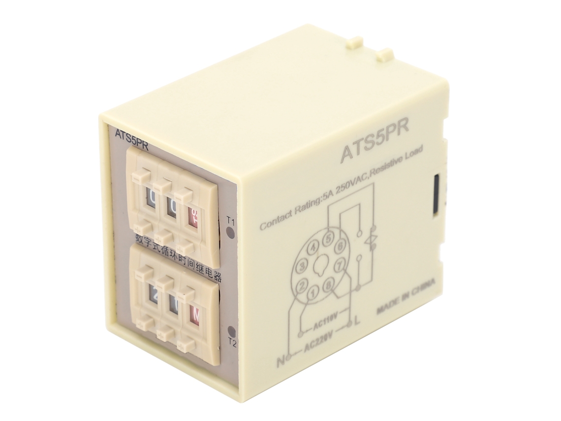 Relé Temporizador Digital Ats5p-r, Módulo De Ajuste Flexible, Ciclo De Retardo, 12 V Cc, Contacto De 5 A