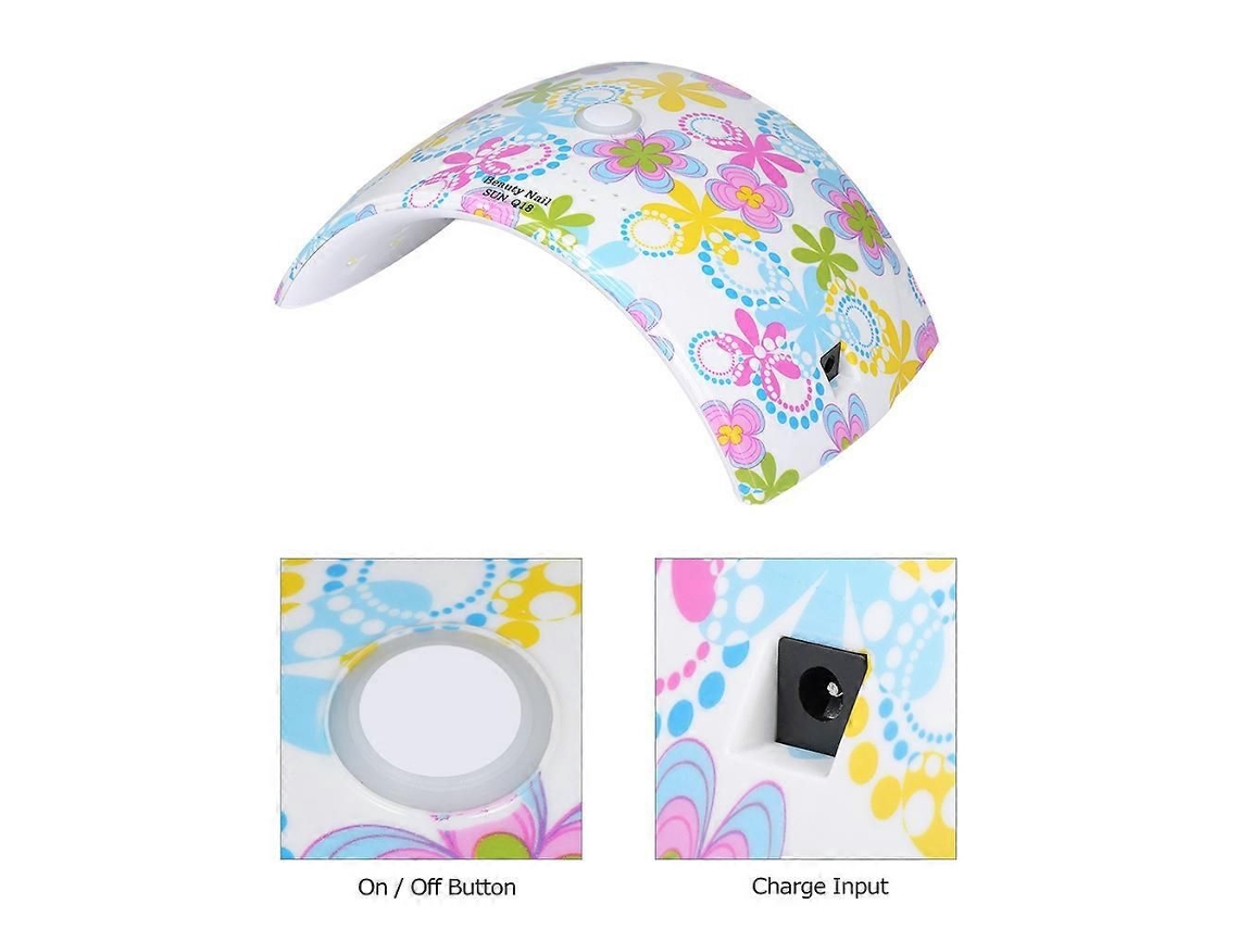Lámpara LED UV de 36 W para uñas, secador de gel para uñas de manos y pies, luz blanca, patrón de flores, pintura artística, enchufe opcional para EE. UU./UE/RU/AU GOKOCO