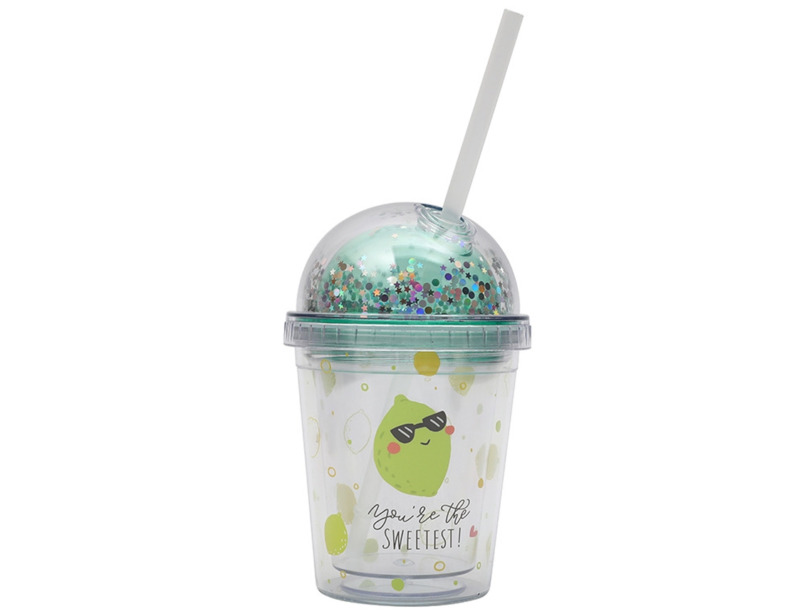 MEOIRUERY Vaso Plástico Plano 12Oz, Sin BPA, Reutilizable con Tapa y Sorbete