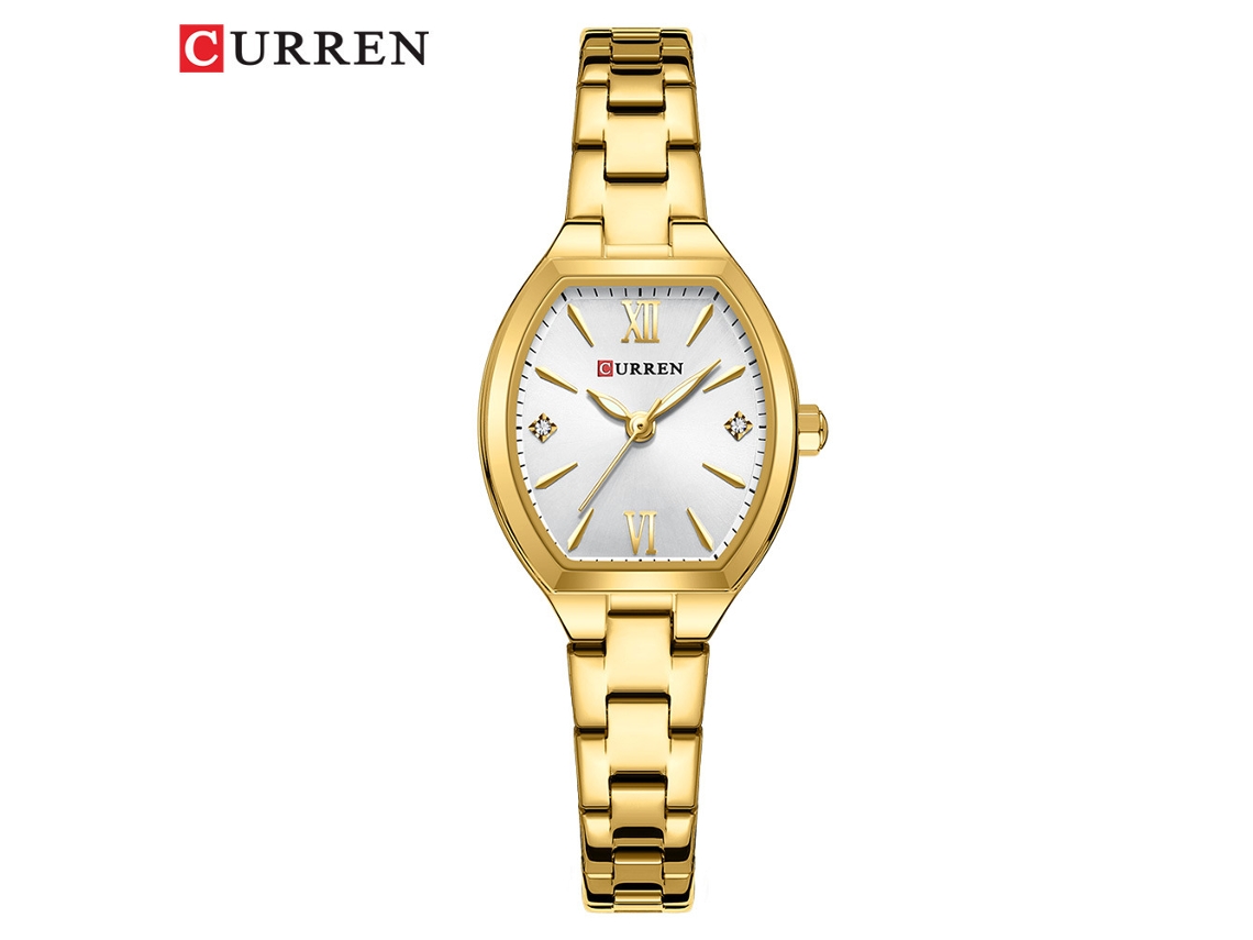 Reloj De Pulsera De Moda Para Mujer Con Correa De Acero, Forma Sencilla De Tonel, Movimiento De Cuarzo.
