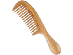 Peine Sándalo Natural Antiestático Aroma, Dientes Anchos, Hecho Mano