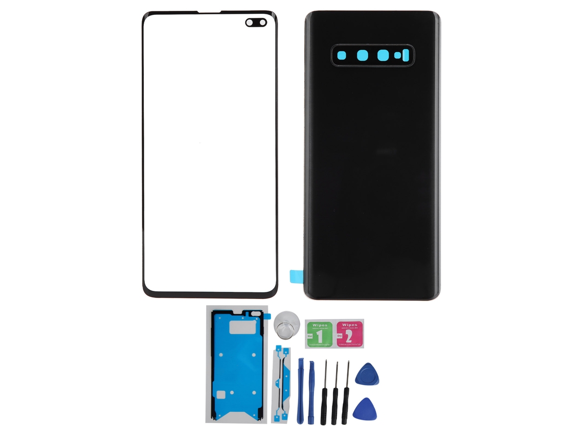 Substituição De Capa De Vidro Traseira E Painel De Vidro Externo Para Samsung S10+plus (preto)