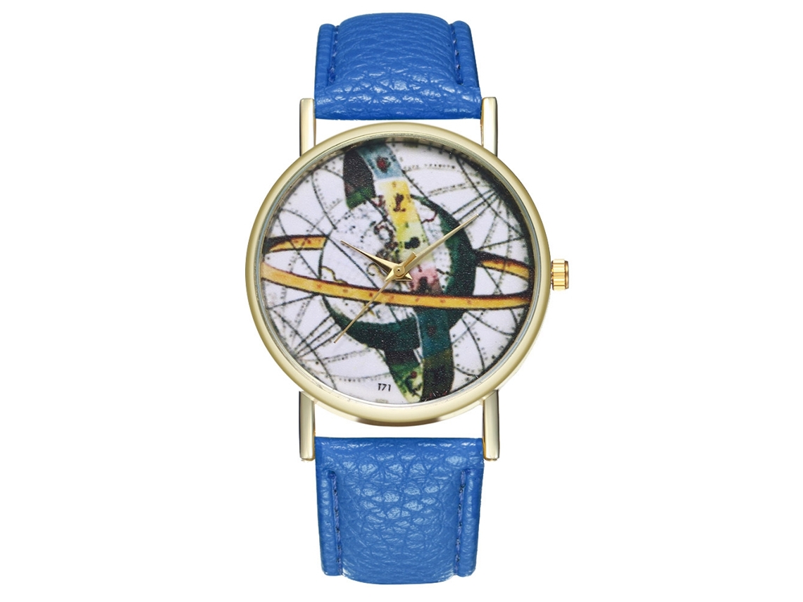 Reloj De Pareja Unisex Zhoulianfa De Cuarzo Con Correa De Pu Azul