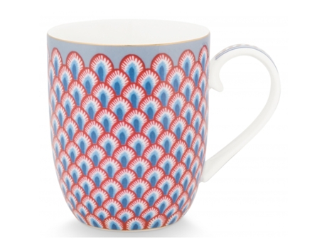 Taza Flower Festival Scallop PIP STUDIO Pequeña Rojo-Azul