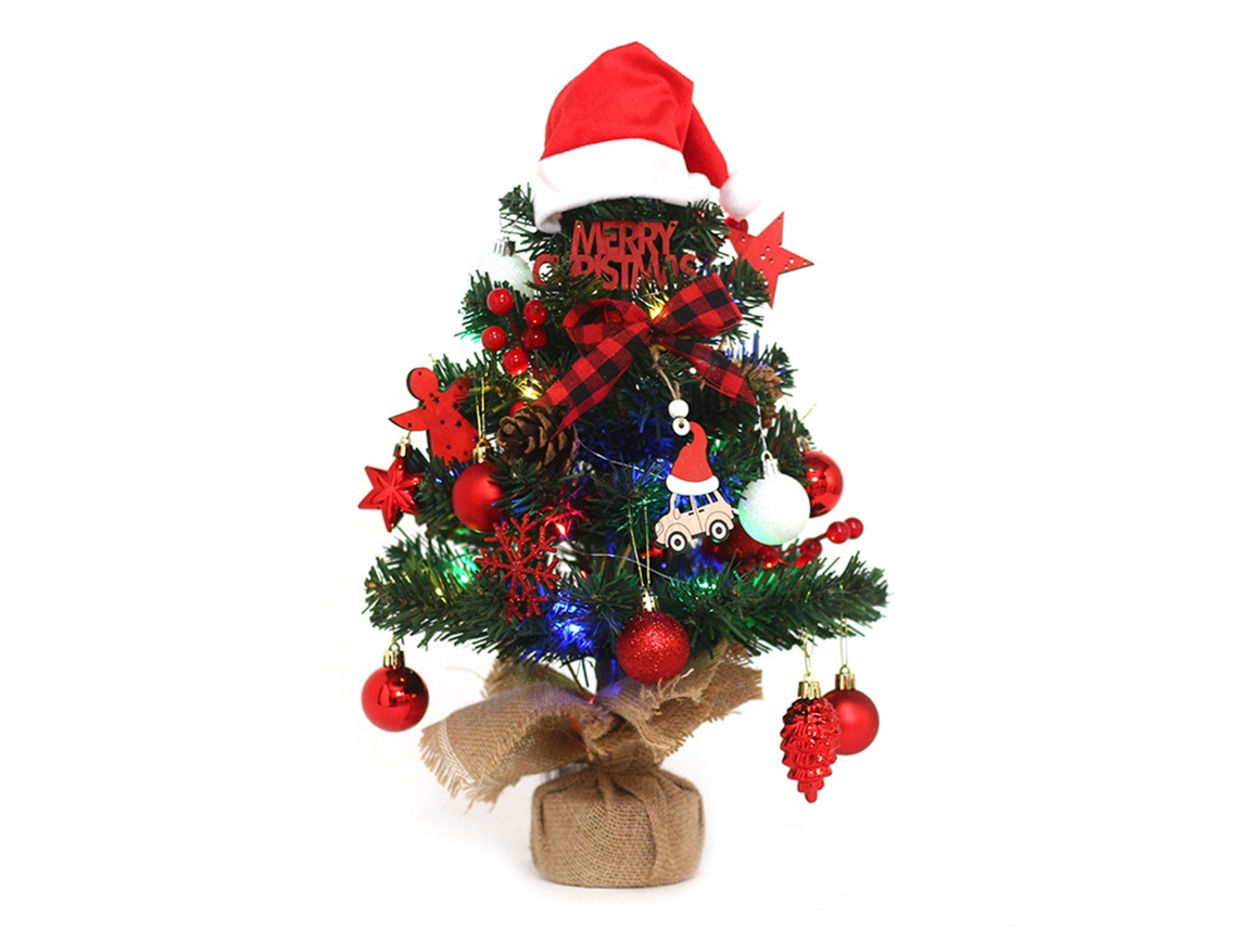 Miniadornos navideños coloridos con 2 pilas AA
