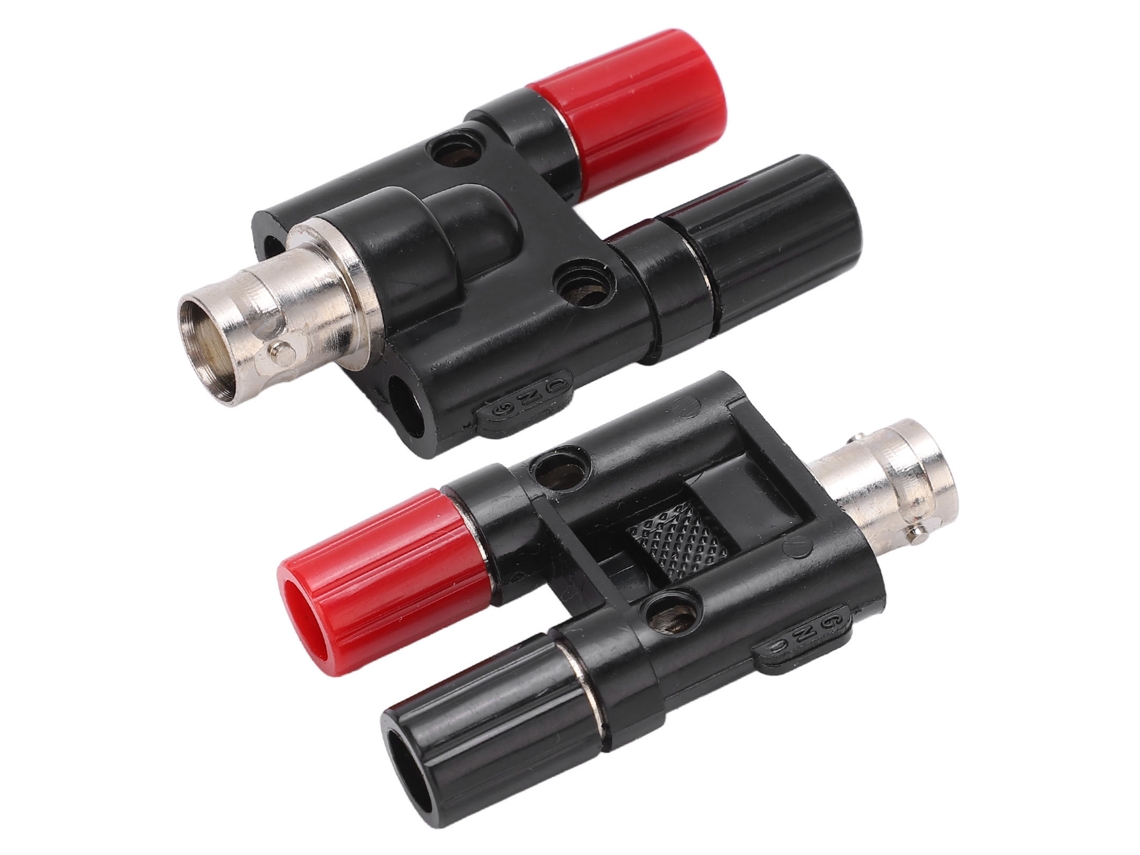 Adaptador Bnc Hembra A 2 Conectores Banana 4mm Poste De Unión Coaxial
