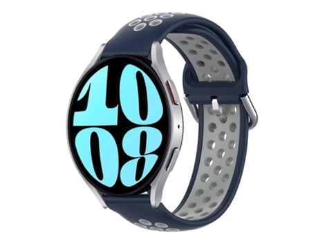 Correa de reloj inteligente para Samsung Galaxy Watch 6, correa de reloj deportiva transpirable perforada de silicona de 40mm y 20mm (azul medianoc...