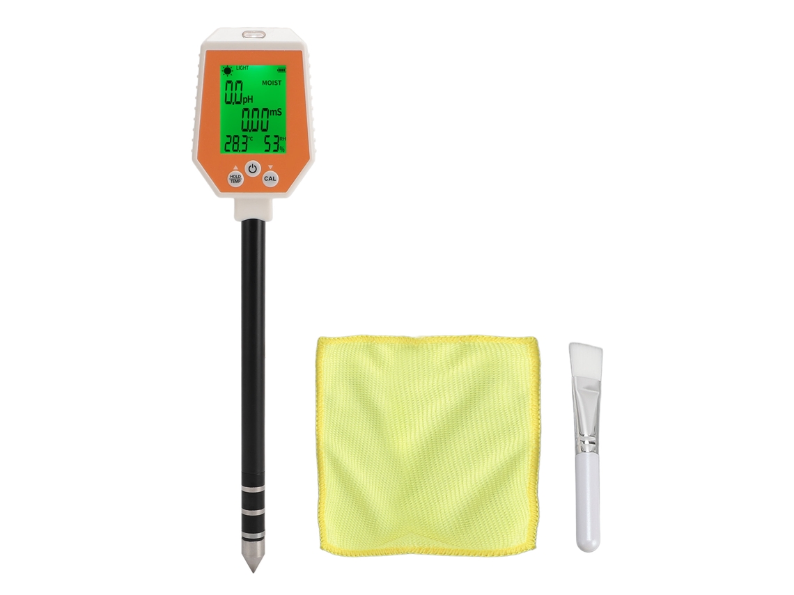 Analizador Digital De Suelo 6 En 1: Ph, Ce, Luz, Humedad, Temperatura, Fertilidad, Jardín.