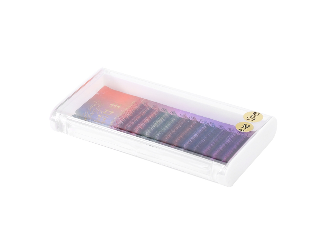Pestañas Postizas 3d Con Degradado De Color, Herramienta De Extensión De Maquillaje Densa, 12 Mm
