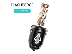 Boquilla Flashforge Adventurer de 5 m de acero endurecido, 280 °C, alto flujo de 32 mm/s para impresión rápida, compatible con boquillas calientes.