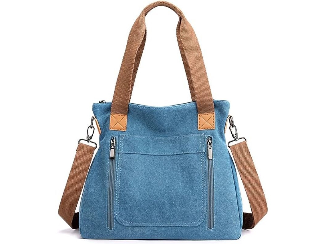 Bolso Tote De Lona Vintage Para Mujer Con Compartimento Para Tableta De 12,9 Pulgadas.