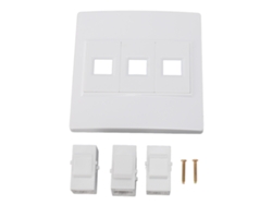 Baoj-2026placa De Parede Ethernet Cat 6 De 3 Portas Fêmea Para Fêmea Keystone Para Cat5 Cat5e Cat6 Cat6a Placa De Internet