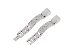 Correa de repuesto ajustable con diamantes de imitación para Fitbit Alt, color plata