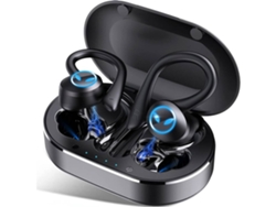 Auriculares Bluetooth True Wireless ENKERS Auriculares deportivos inalámbricos a prueba de agua Auriculares de alta fidelidad Auriculares estéreo con sonido 3D con micrófono incorporado Negro