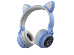 2024 Novos Fones de Ouvido de Gato Bt028C Sem Fio Montados na Cabeça dos Desenhos Animados Bluetooth Gaming Headset Azul  .
