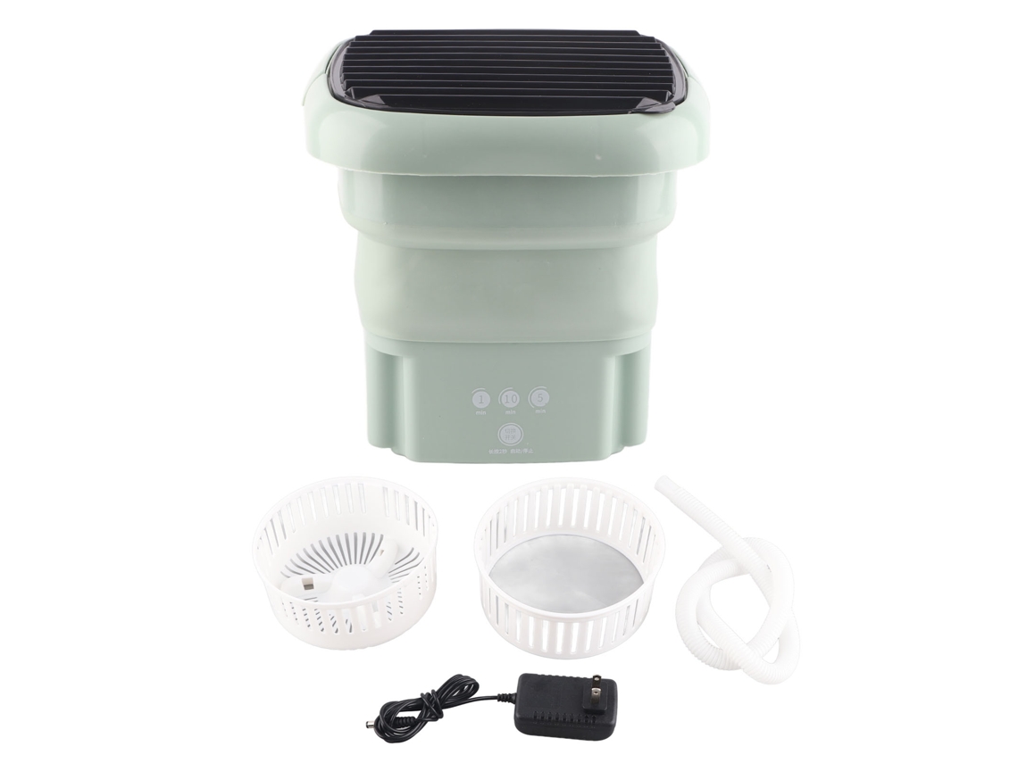 Lavadora Plegable Automática Pequeña Para Dormitorios, 100-240 V, Verde, Enchufe Estadounidense.