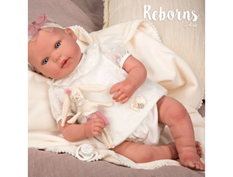 Muñeco ARIAS Arias Reborns 45 cm Naroa con Manta y Muñequito (Edad Mínima: 3 Años - 58 x 20,5 x 30 cm)