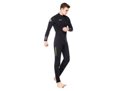 Negro 4xl Zcco Traje Neopreno 3mm Cremallera Frontal Elástico Cálido Natación Surf Snorkel Buceo Cuerpo Completo Deportes Acuáticos
