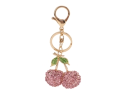 Llavero De Cereza Adorable En Aleación De Zinc Con Diamantes De Imitación Para Coche, Bolso O Regalo (rosa)