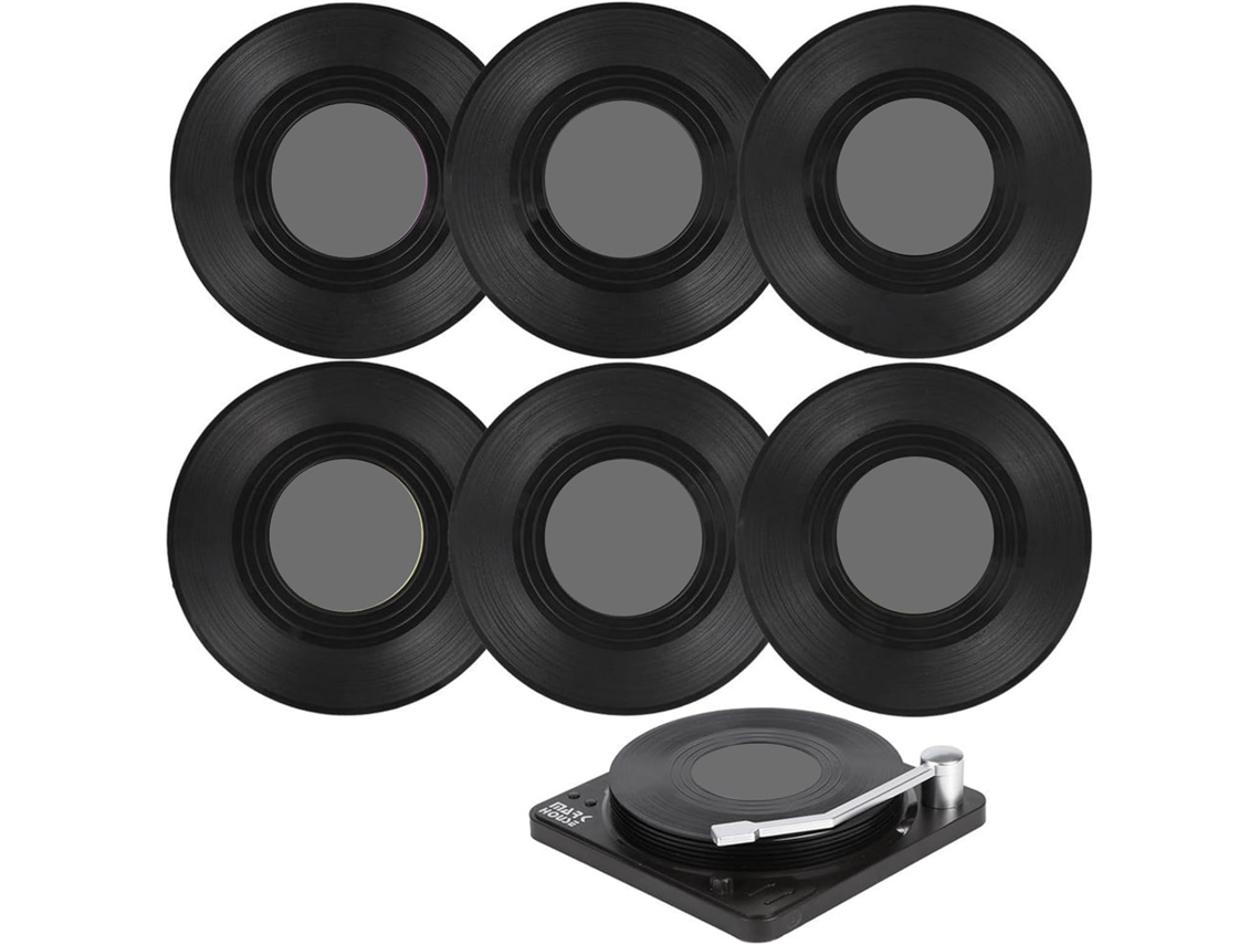Posavasos De Discos De Vinilo | 6 Piezas. Ideales Para Amantes De La Música Retro. Resistentes Al Calor Y Antideslizantes.
