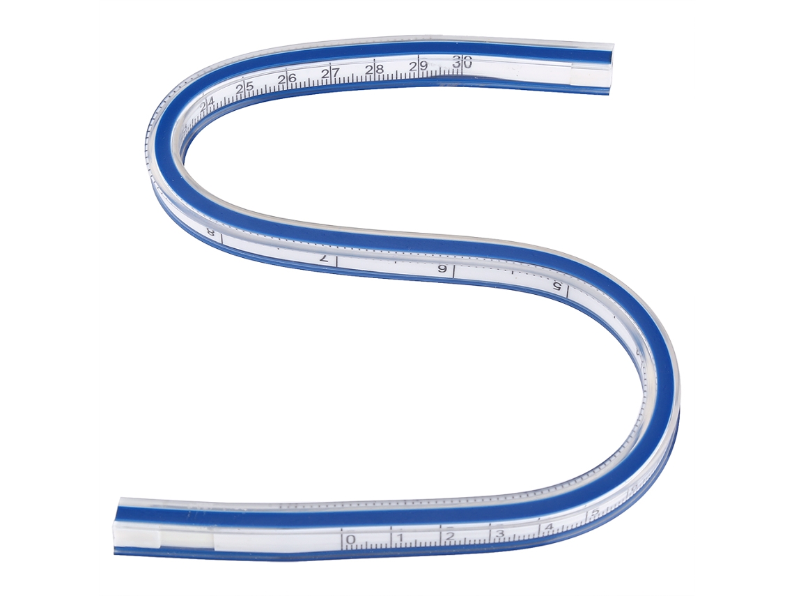 Regla Flexible De Plástico De 30 Cm Para Dibujo, Pintura, Diseño Gráfico Y Confección De Ropa.
