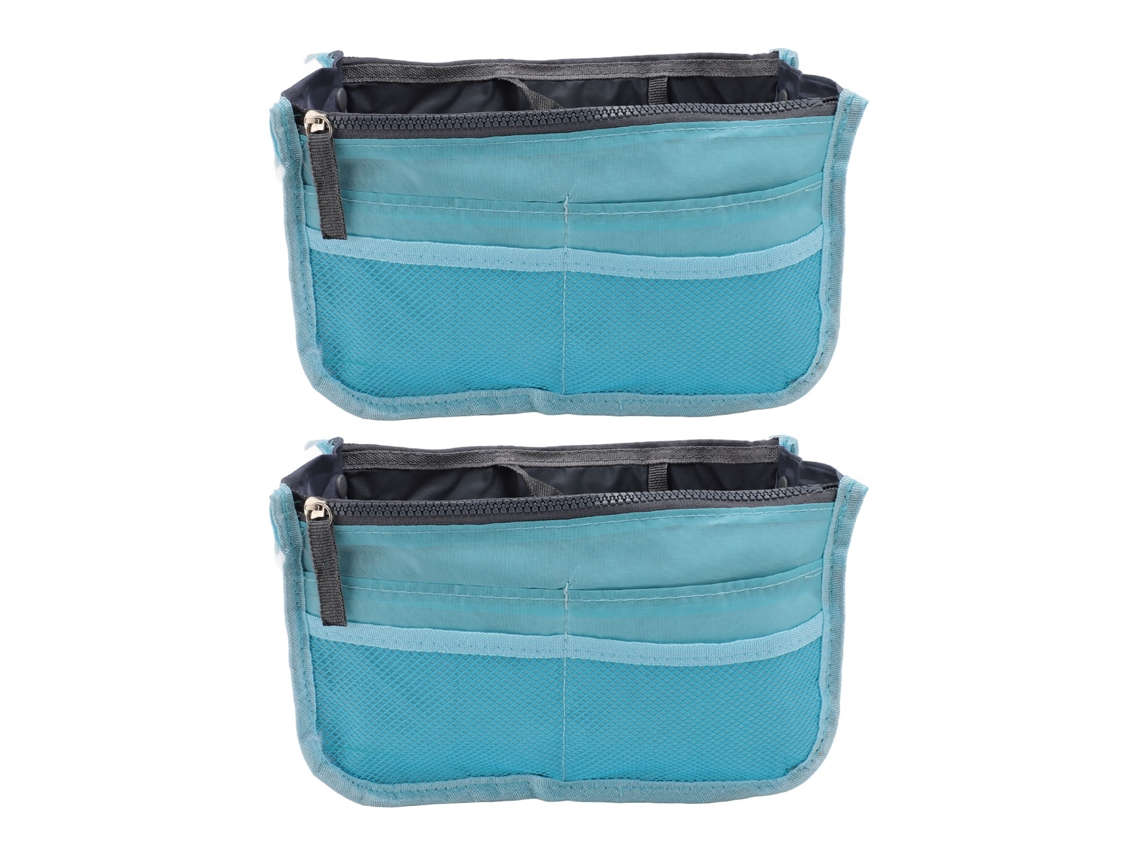 Organizador de viaje electrónico ligero de 2 piezas, bolsa blanda para cables USB y bolígrafos.