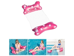 Hamaca Flotante Inflable 4 En 1, Cama Flotante Ligera E Impermeable (lazo Rosa)