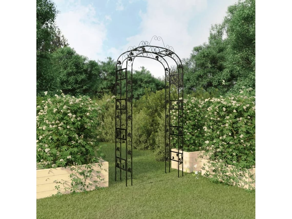 Arco de jardín 116x45x240 cm alto Negro Dkd Home Decor