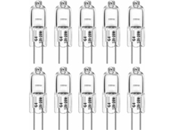 Paquete De 10 Bombillas Halógenas Regulables G4 De 20 W Y 12 V T3 Jc De 2 Pines Para Iluminación De Armarios/riel