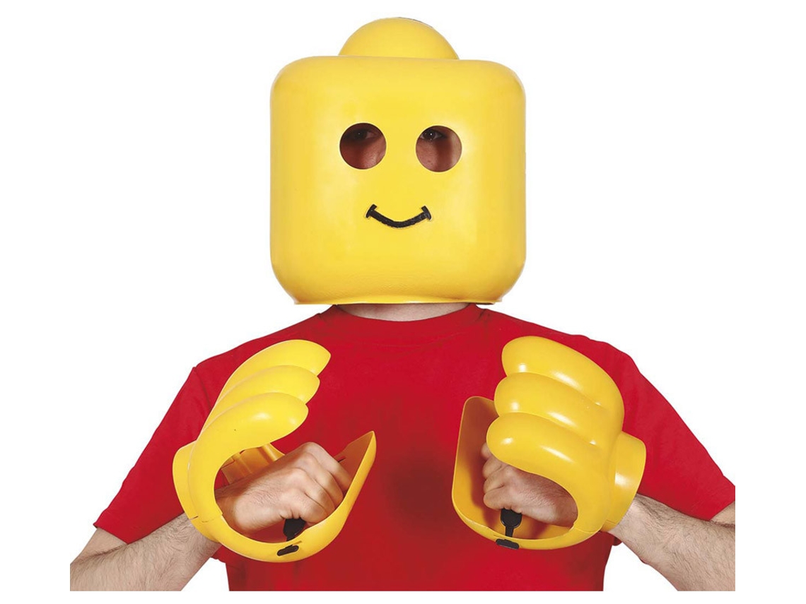 Máscara GUIRCA Lego amarillo con manos