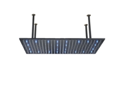 Cabezal de ducha tipo lluvia, montaje en techo, LED negro mate OEM.