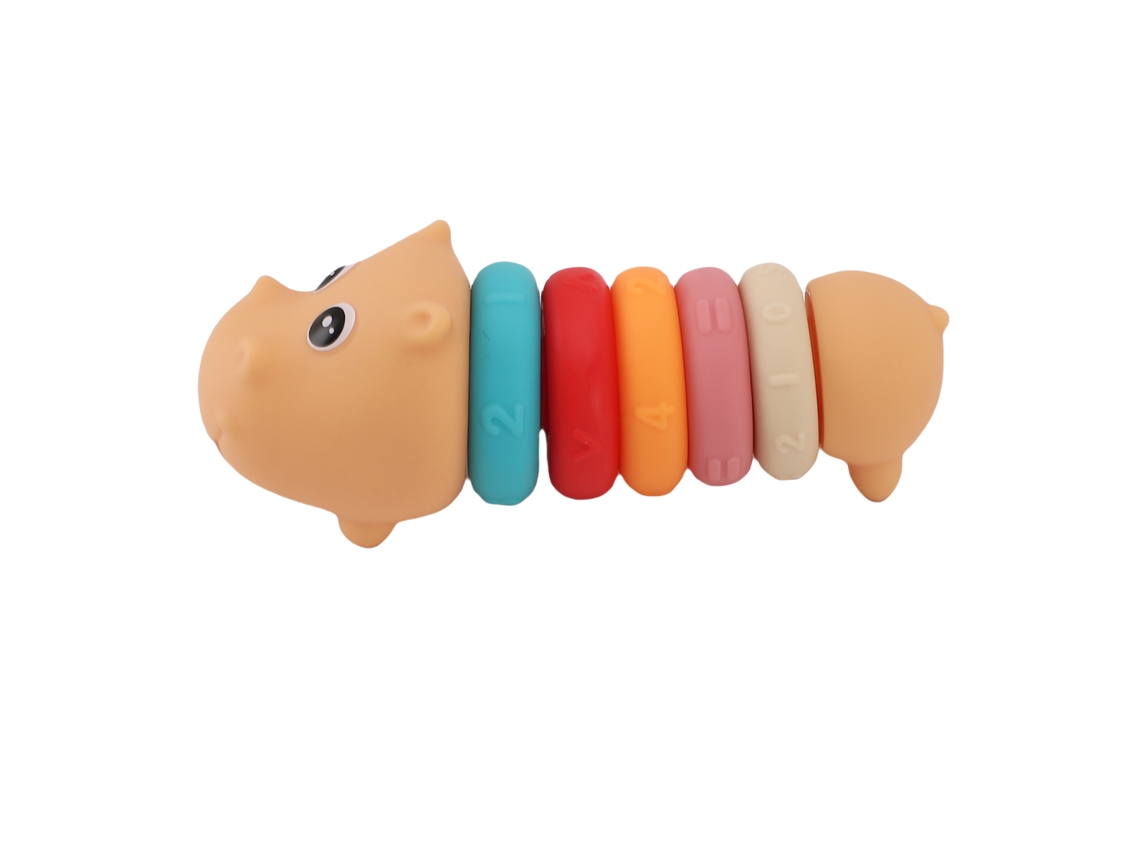 Anillos Suaves Apilables Con Forma De Hipopótamo Para El Desarrollo Educativo De Los Bebés.